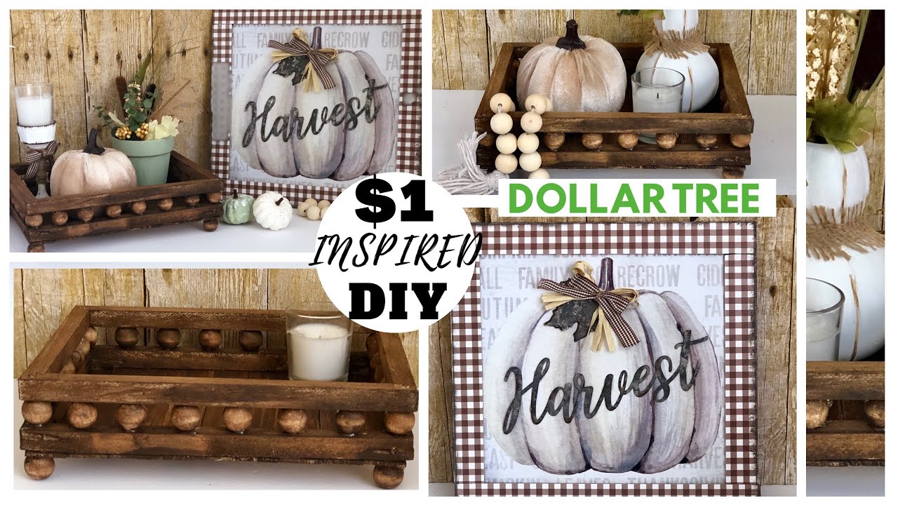 Dollar Tree DIY | Fall Farmhouse Home Decor | Inspired DIY Challenge | Fall 2020