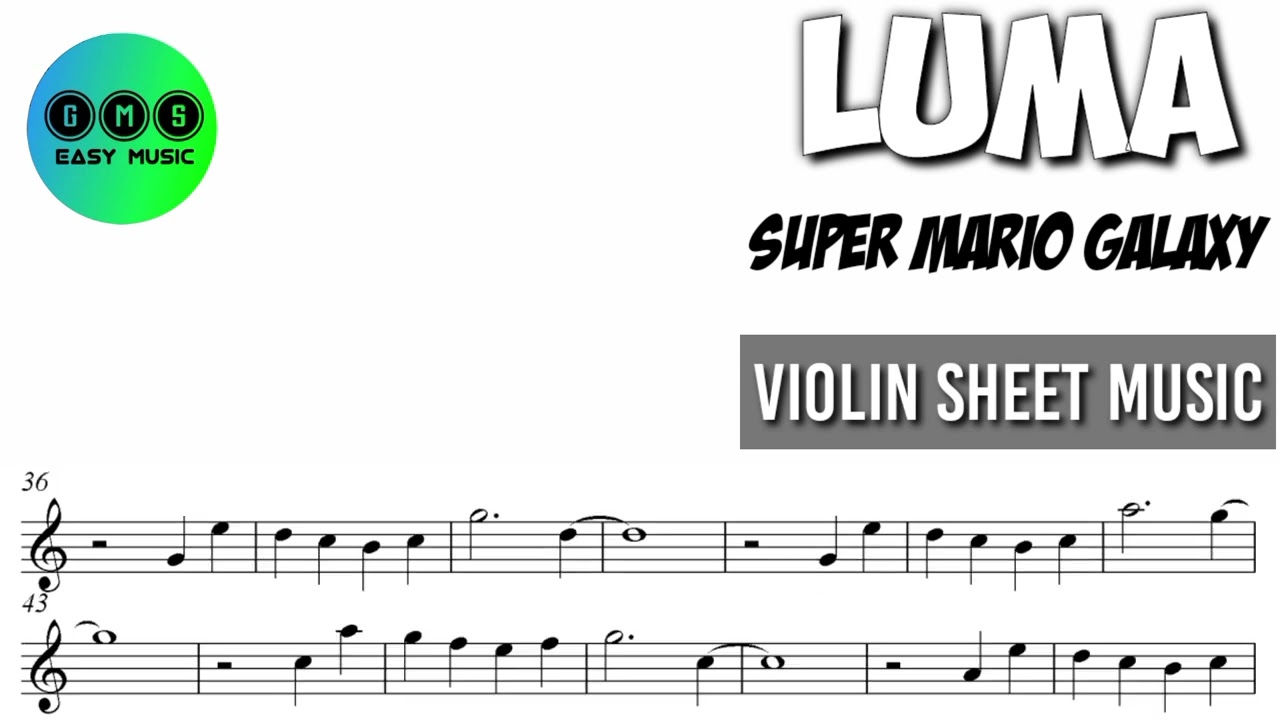 Karaoke || Luma - Super Mario Galaxy || Violin Sheet Music