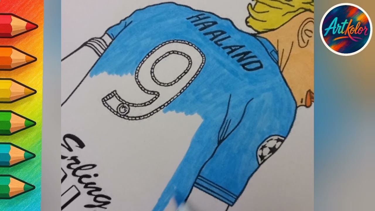 Erling Haaland Coloring Art Satisfying Drawing