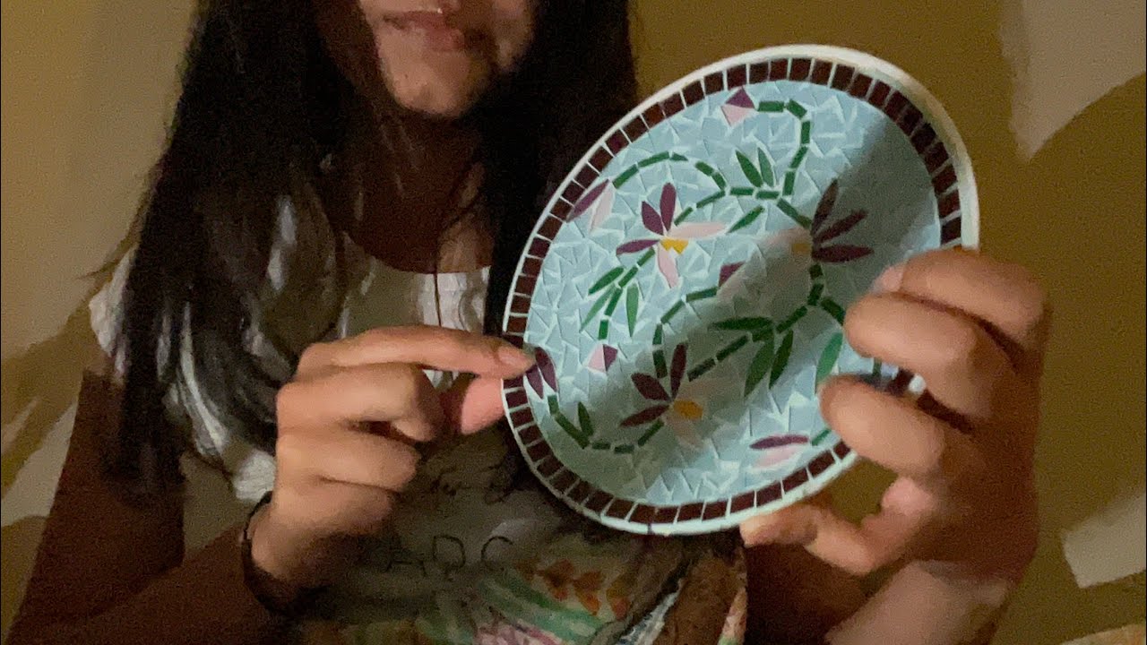 asmr with a tingly mosaic plate