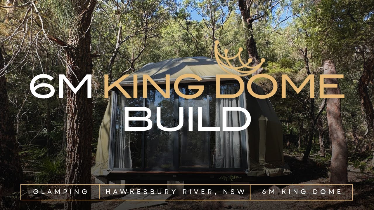 Off-Grid Glamping by Boat? Our 6m Dome Build on the Hawkesbury River