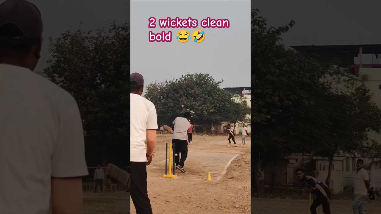 2 wickets clean bold 🤣😂 #funny #comedy #cricket #jabalpur #india #rmcc #tennisballcricket