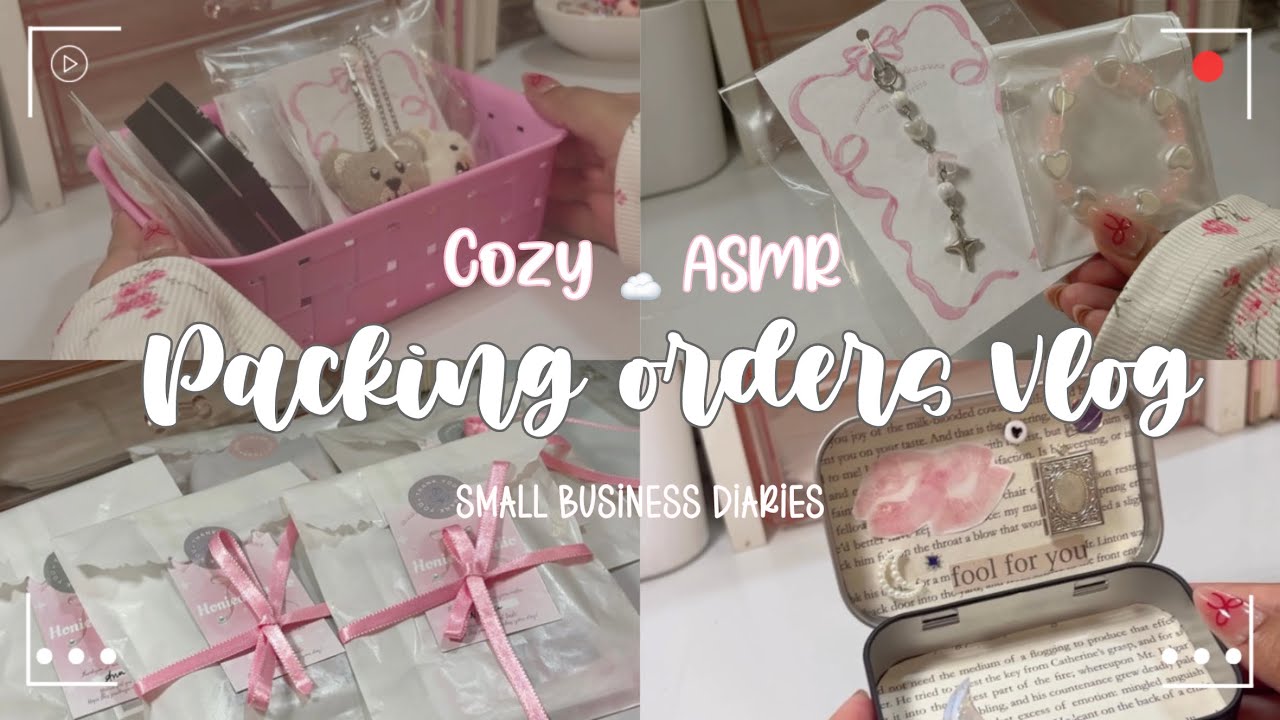💌 cozy and aesthetic ASMR packing vlog| small business diaries 