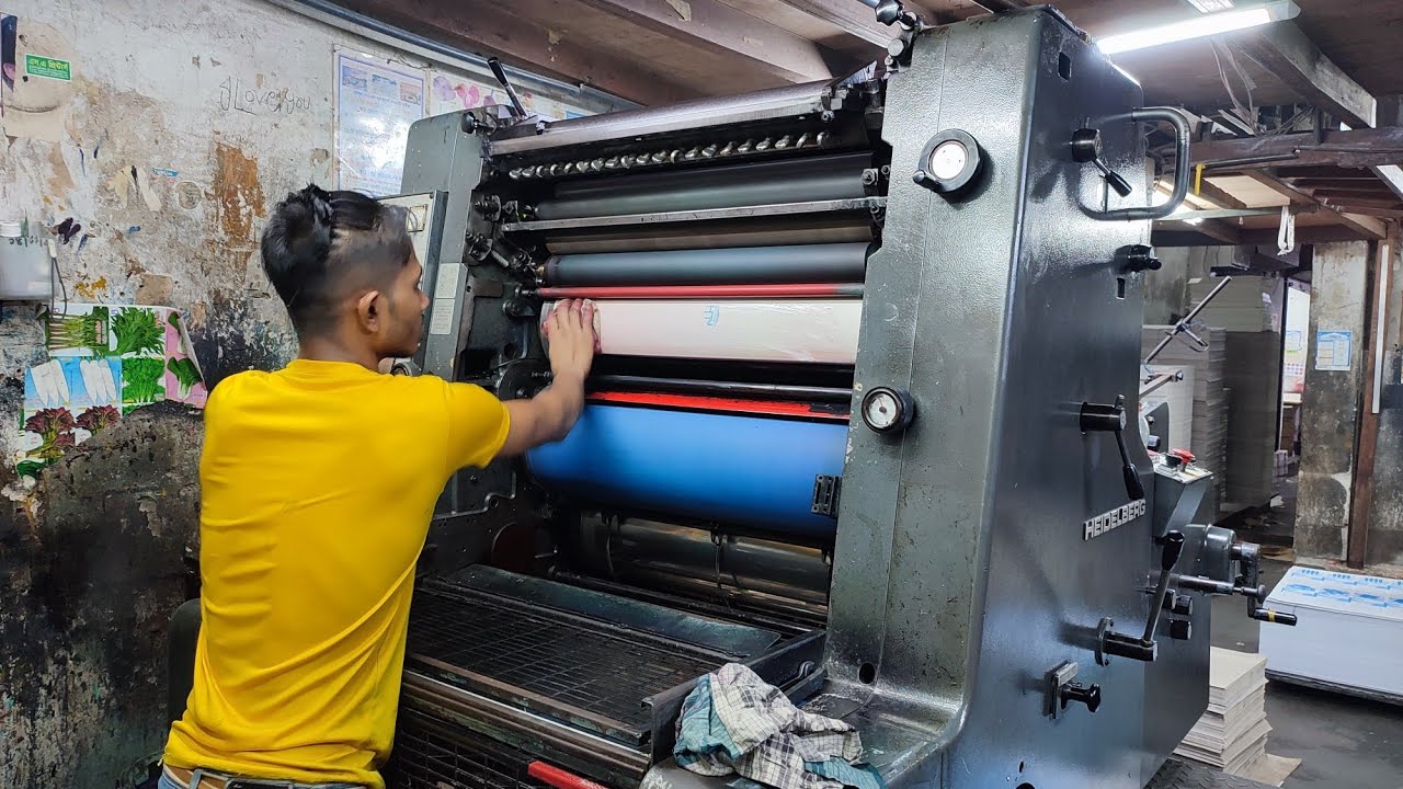 Full printing process by Heidelberg MO E Single Color Printing Machine