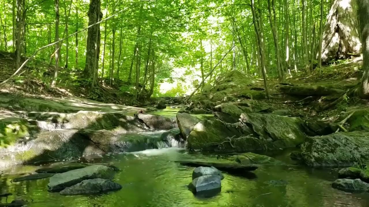 Binaural singing bowls and flowing water