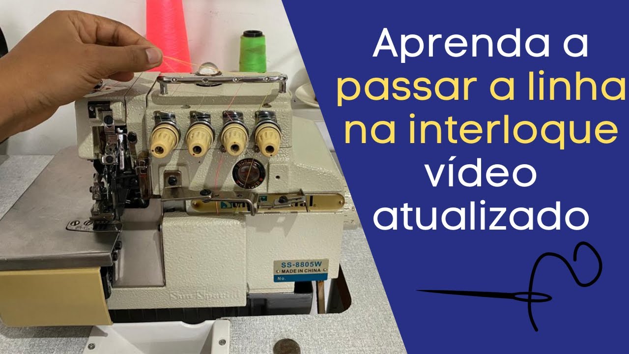 Como enfiar a linha na interloque, passar a linha na interloque atualizado