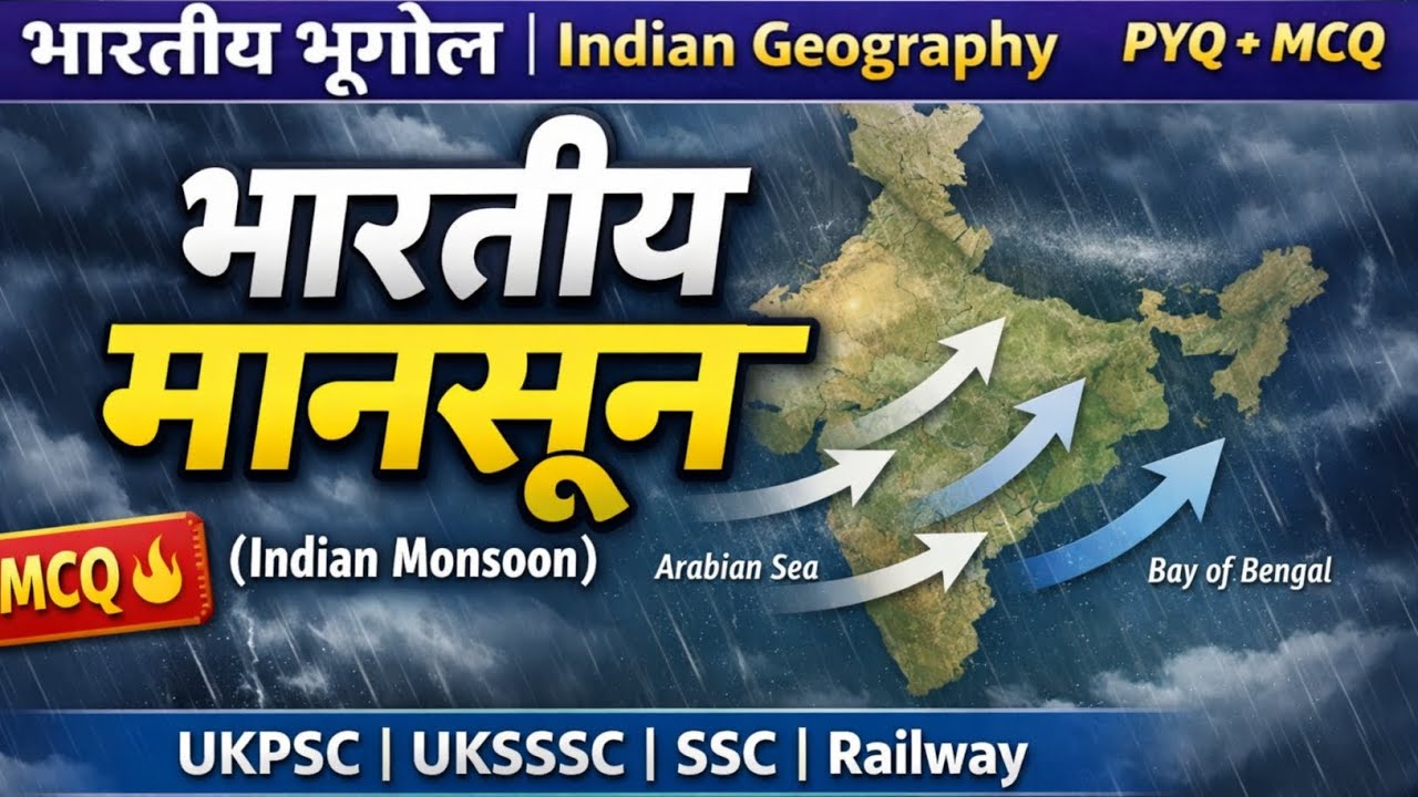 भारतीय मानसून MCQs | Indian Monsoon Important Questions | Geography MCQ in Hindi | Competitive Exams