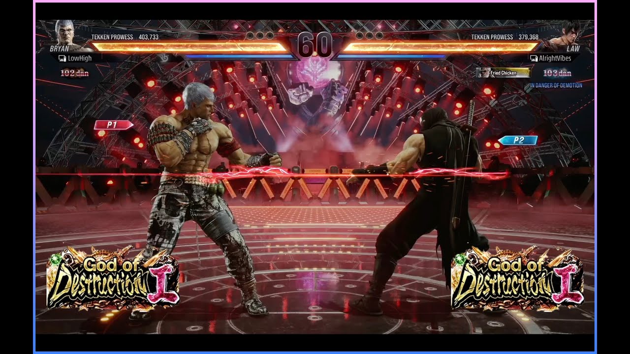 1 Hour Of Crazy | NinjaKilla (Law) Vs LowHigh (Bryan) Tekken 8 Destruction 2 Rank Match