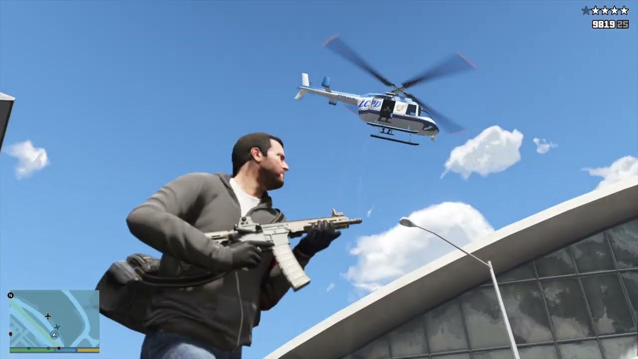 GTA 5 - Liberty City Airport Massacre + Five Star Escape