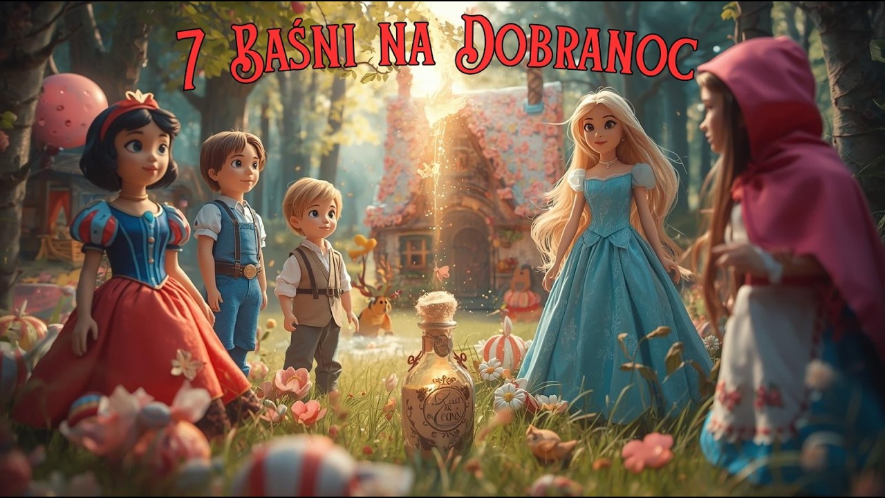 Bajki na Dobranoc 🌙 7 Baśni Braci Grimm | Spokojny Audiobook dla Dzieci (80 minut)