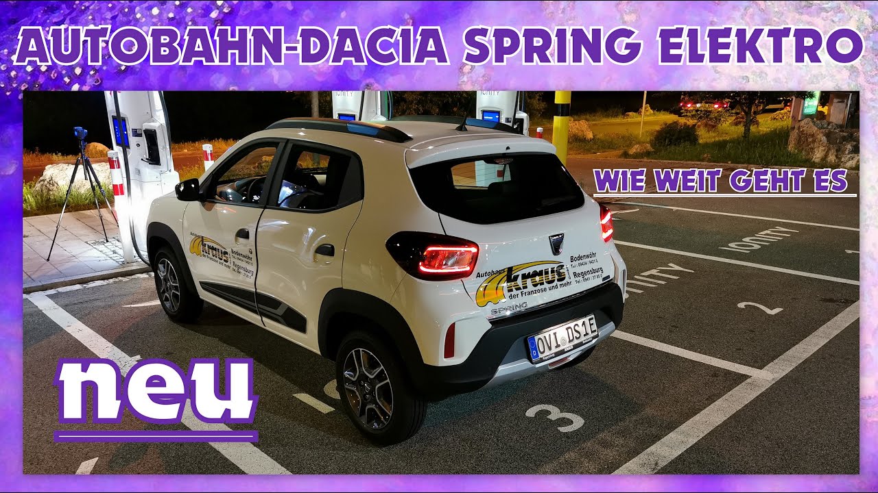 Dacia Spring Elektro🔋mit 100km/h von 100% bis beinahe😲leer- schon sparsam👍