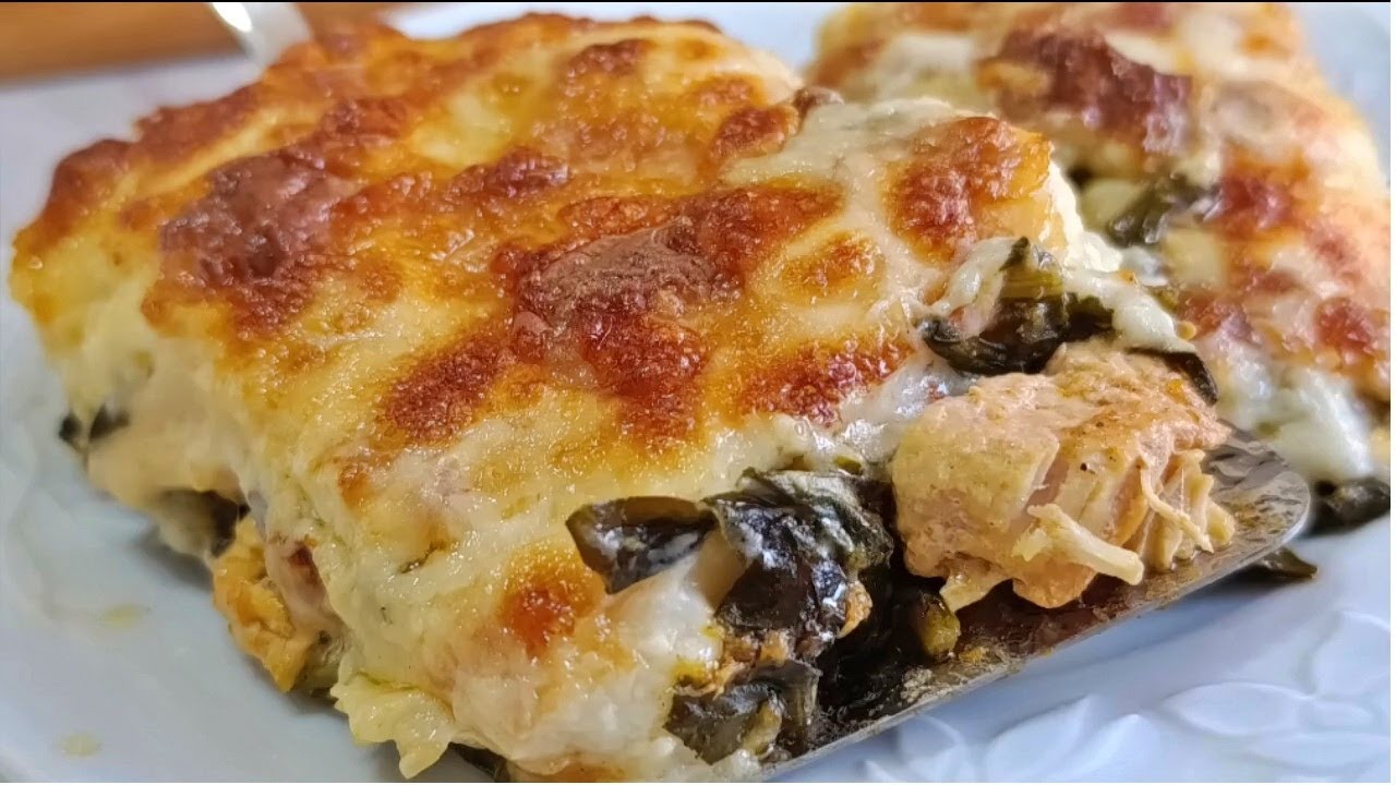 📢😋O KADAR LEZZETLİ OLDU Kİ /FIRINDA BEŞAMEL SOSLU TAVUKLU ISPANAK GRATEN