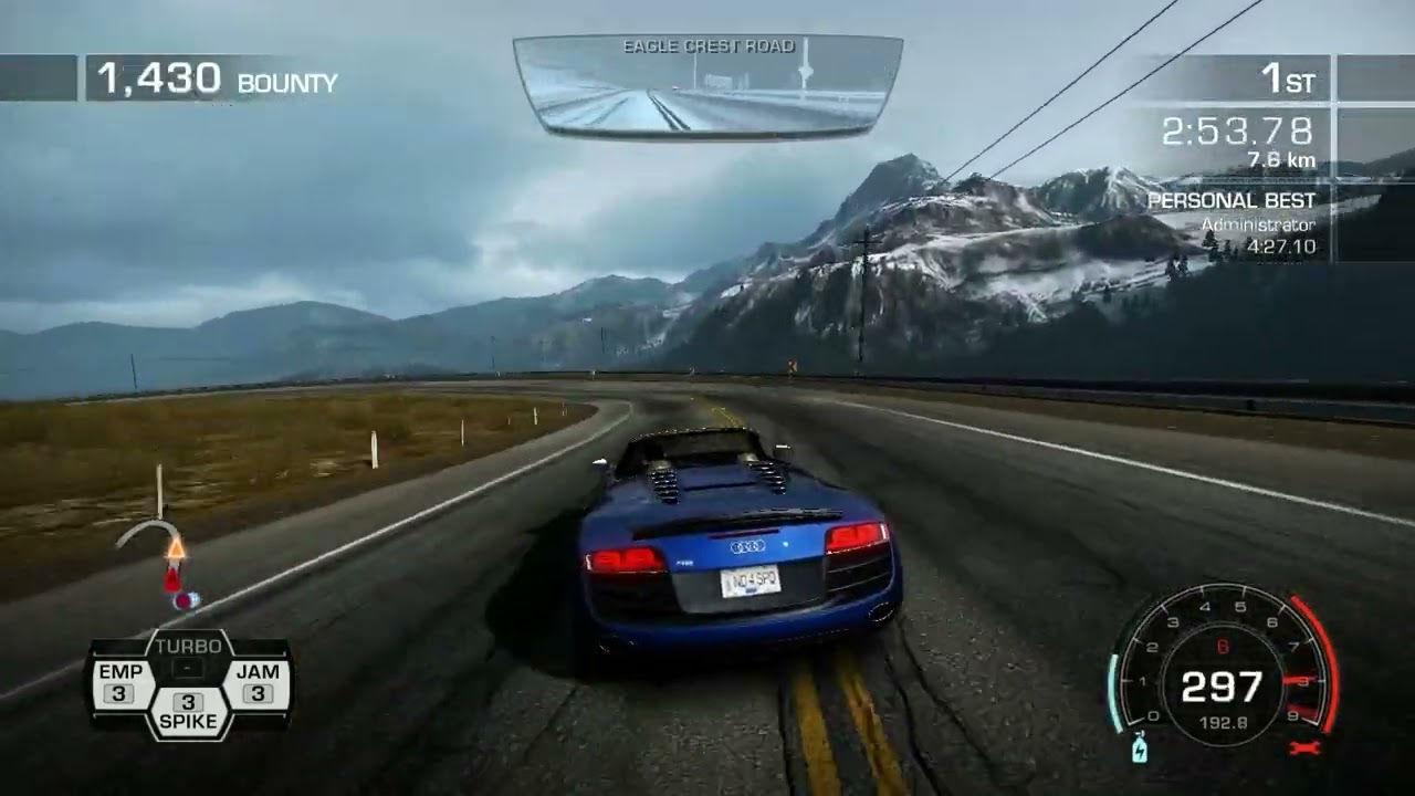 Need For Speed Hot Pursuit | Avalanche | Audi R8 Spyder 5.2 FSi quattro (no shortcut)