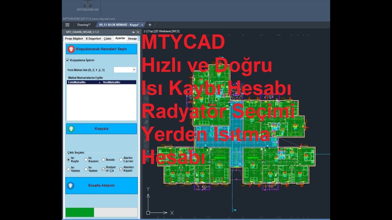 MTYCAD Hızlı ve Doğru Isı Kaybı Hesabı Radyatör Seçimi Yerden Isıtma Hesabı