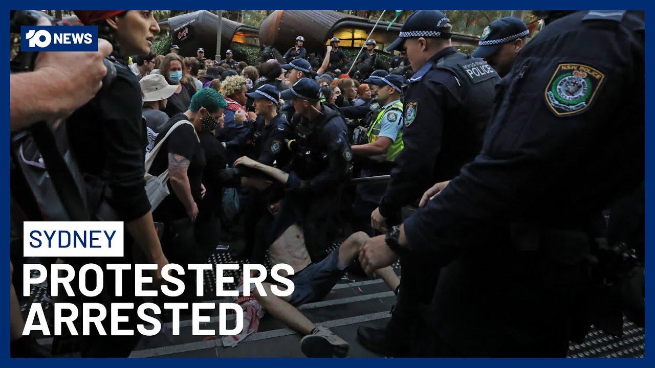 Protesters Arrested During Heated Rallies Outside Sydney Weapons Expo | 10 News