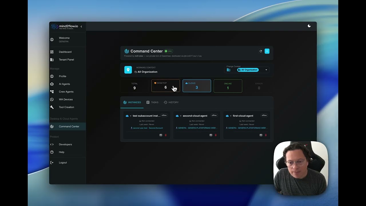 Command Center  Where you can Manage Remote OpenClaw Agents in a Multi-Tenant Environment