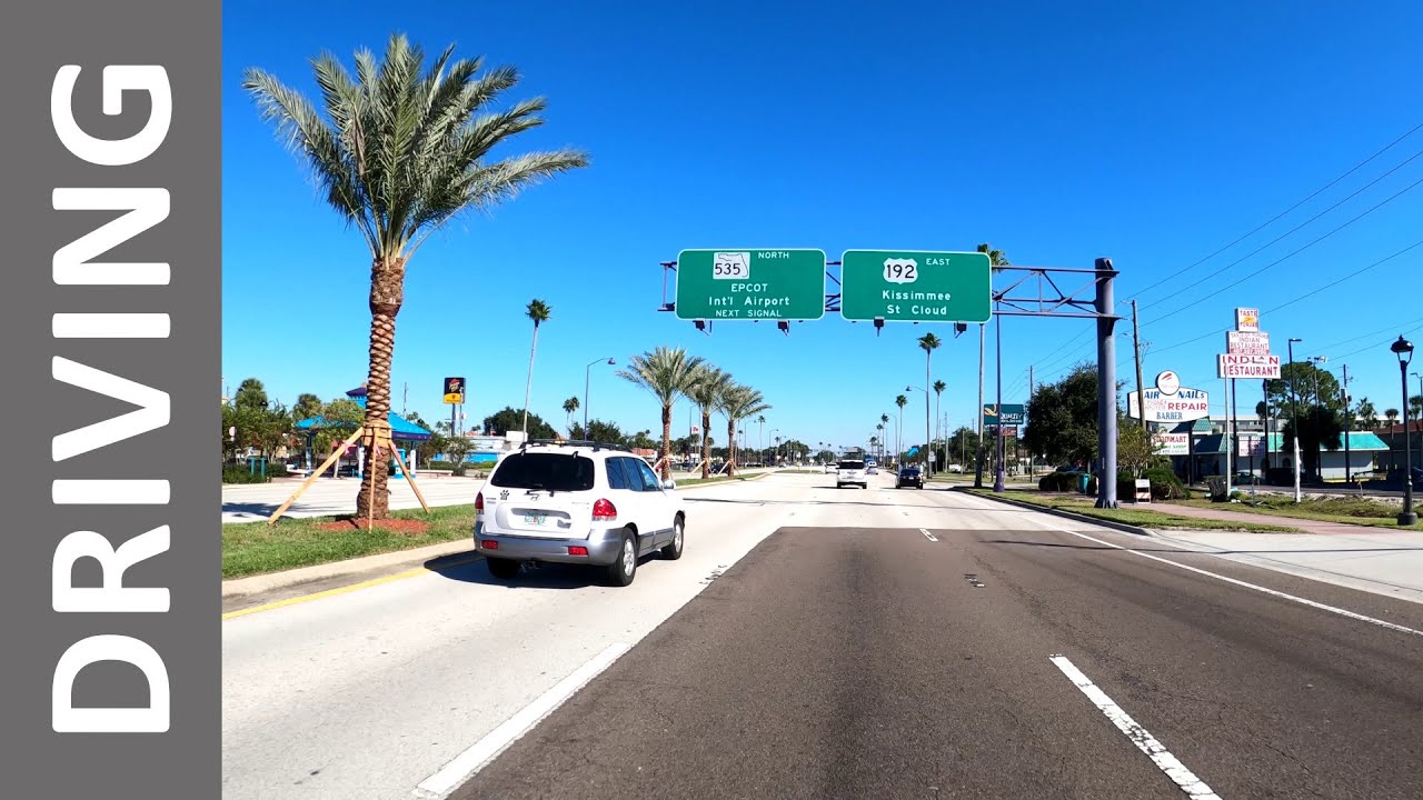 Driving from The Magic Kingdom to Main Street USA in Kissimmee, Florida in 4k