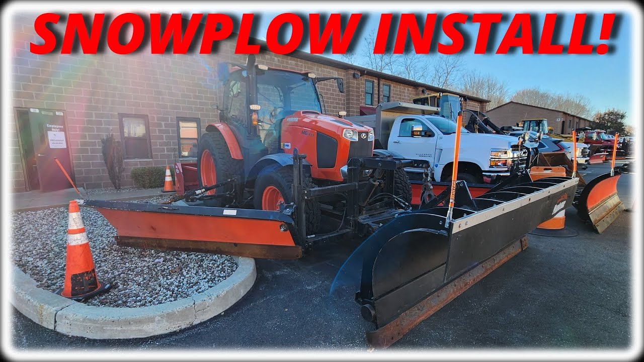 Installing The Snowplow On Our Kubota M6-131 Tractor!