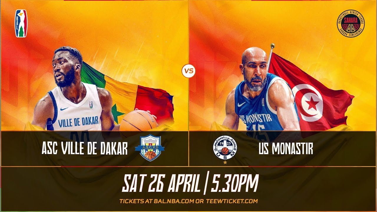 AS Ville de Dakar (Senegal)  v US Monastir (Tunisia) - Live Game - #BAL5 - Sahara Conference