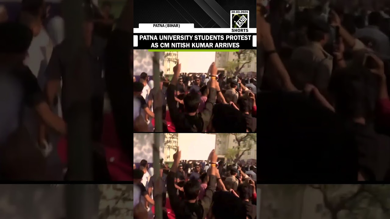Patna University students protest as CM Nitish Kumar arrives to inaugurate new buildings