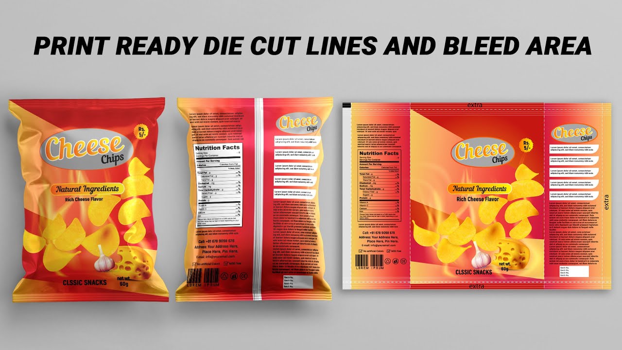 Product Packaging Design in Illustrator - How to Create Print Ready Die Cut Lines and Bleed Area