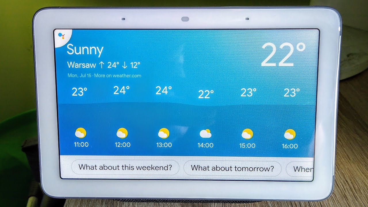 Google Home/Nest Hub - weather sounds: sunny, rain, storm, snow