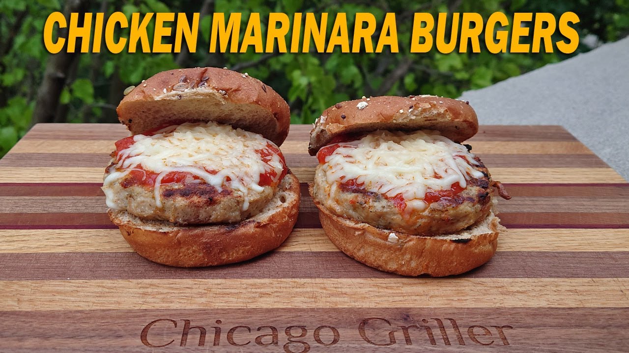 CHICKEN MARINARA BURGERS on the Weber Q Grill