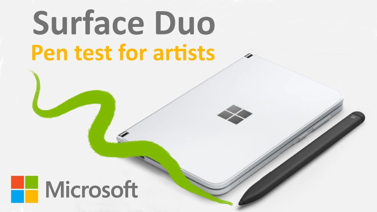 Surface Duo first Artists Pen test for Microsoft's stylus enabled dual screen Android phone, tablet