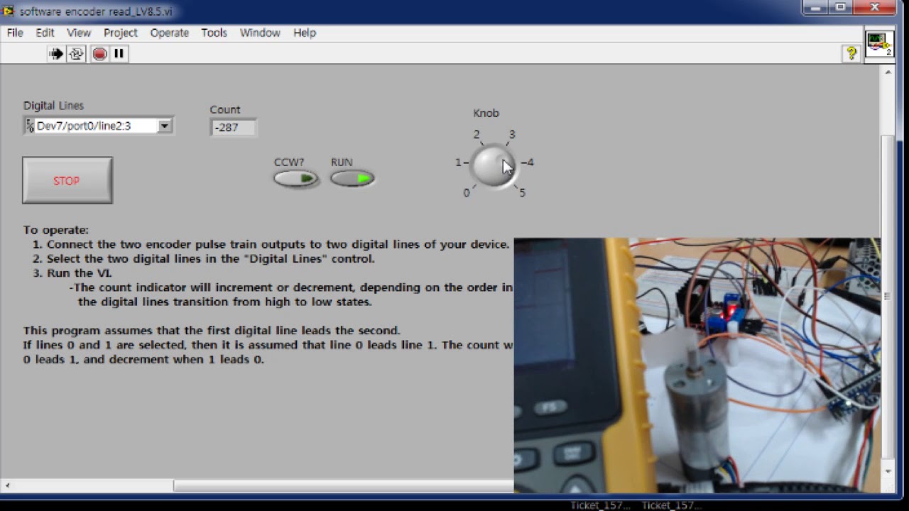 DC motor control (DAQ, LabVIEW, Ardunino nano(pwm), encoder)