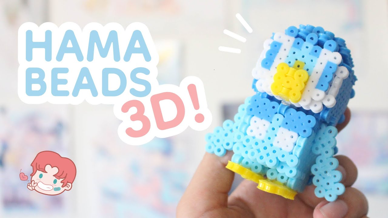 Primera vez usando Hama Beads - Haciendo a Piplup 3D 🐧 ☾