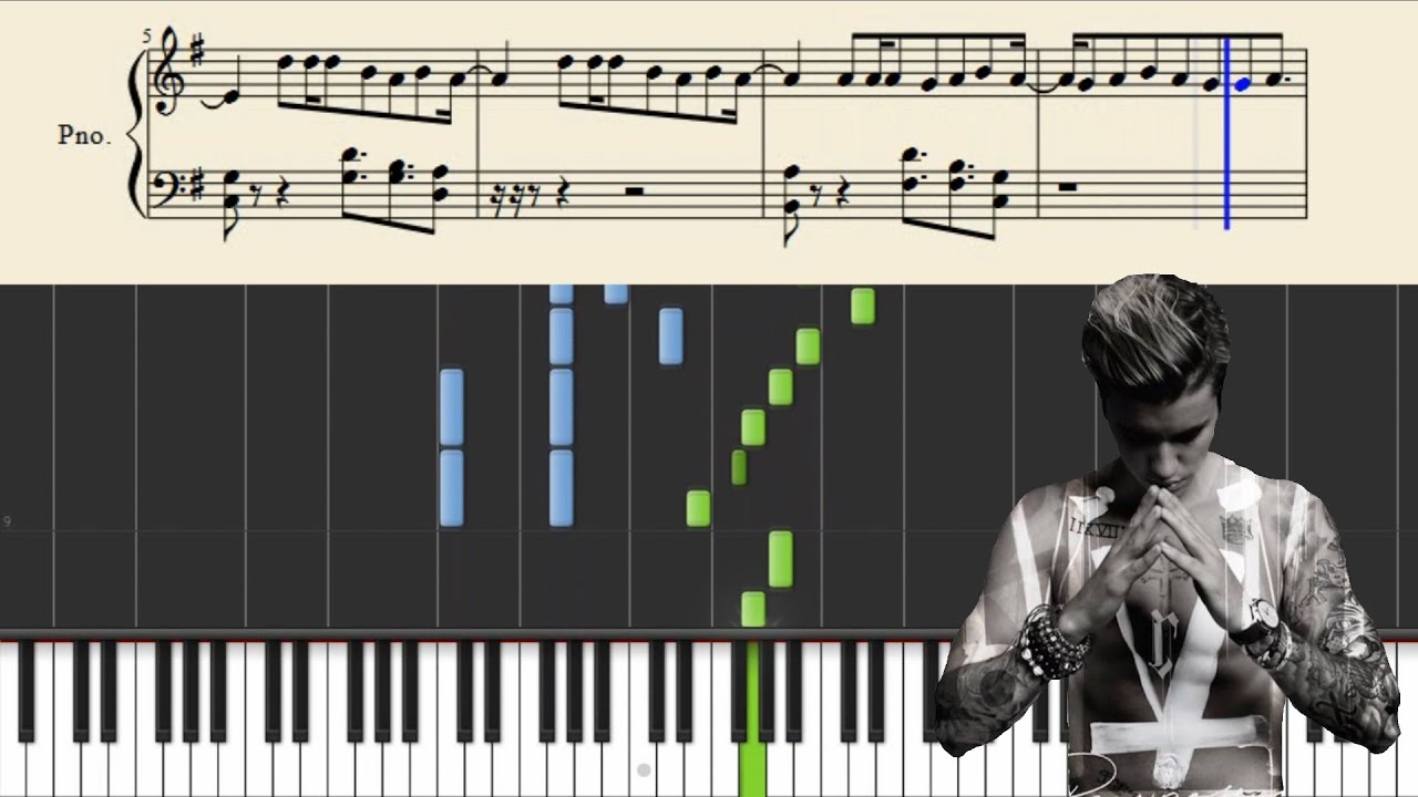 Justin Bieber - Purpose - Piano Tutorial + Sheets