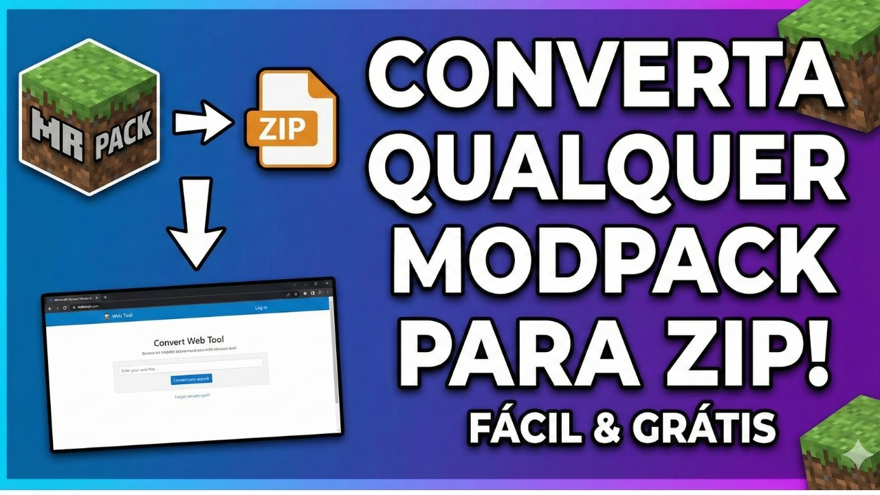 Converter arquivo .MRPACK para ZIP e usar mods Modrinth no Minecraft Java - Atualizado