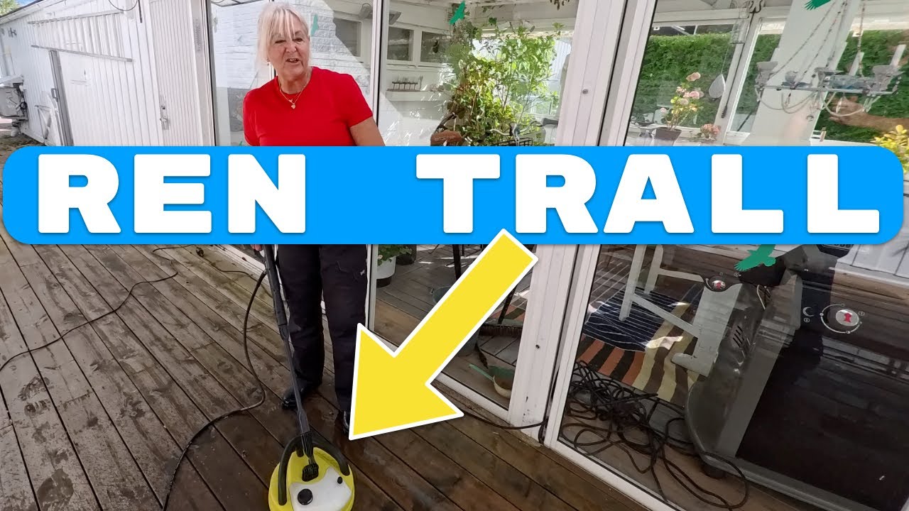 Tvättar trallen/ altanen med högtryck. Så här blev det!