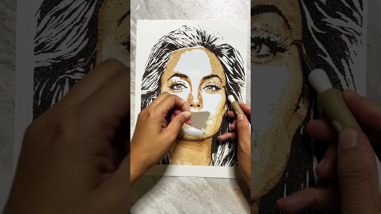 Angelina Jolie Sand Art  