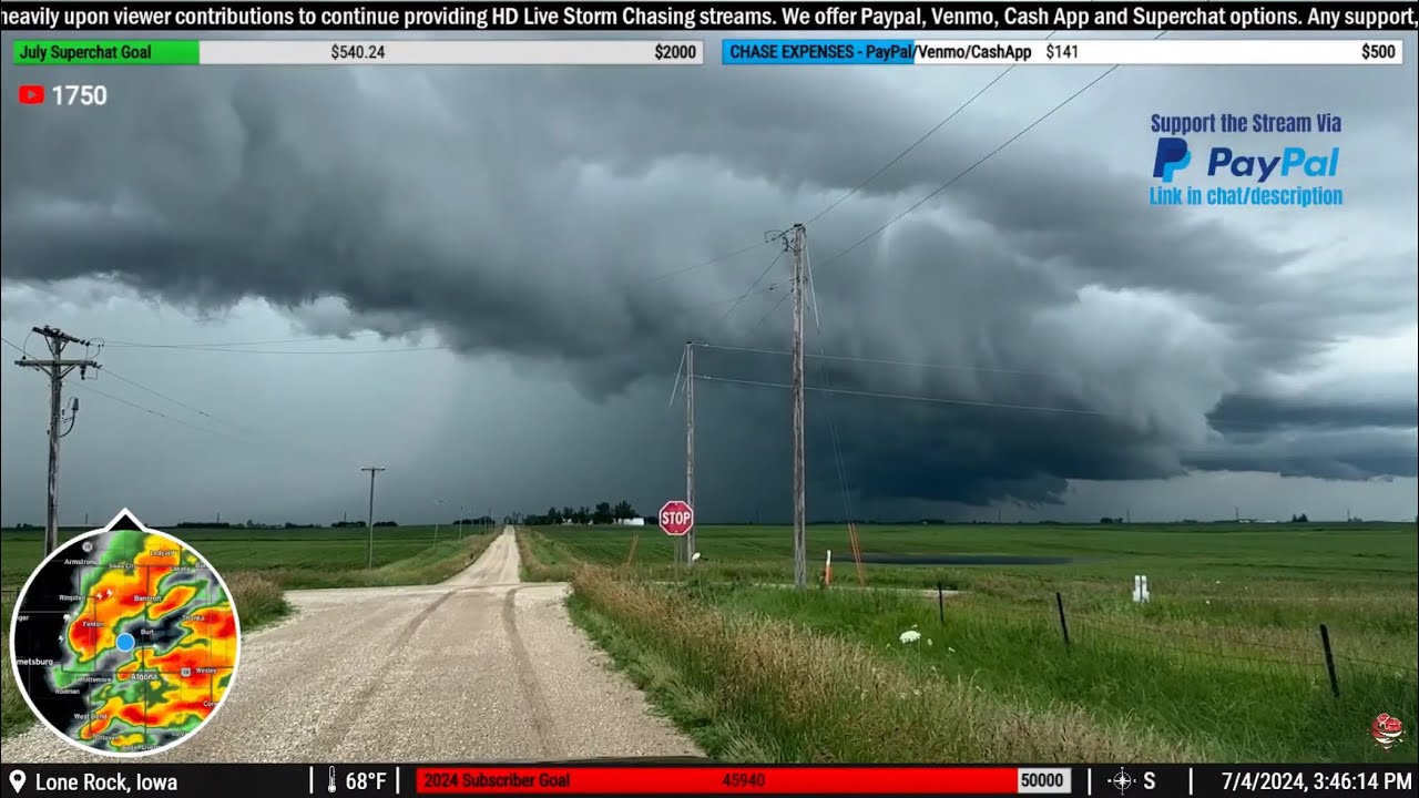 Independence Day Storms in Iowa (7/4/24) - (Live Storm Chase Archive)