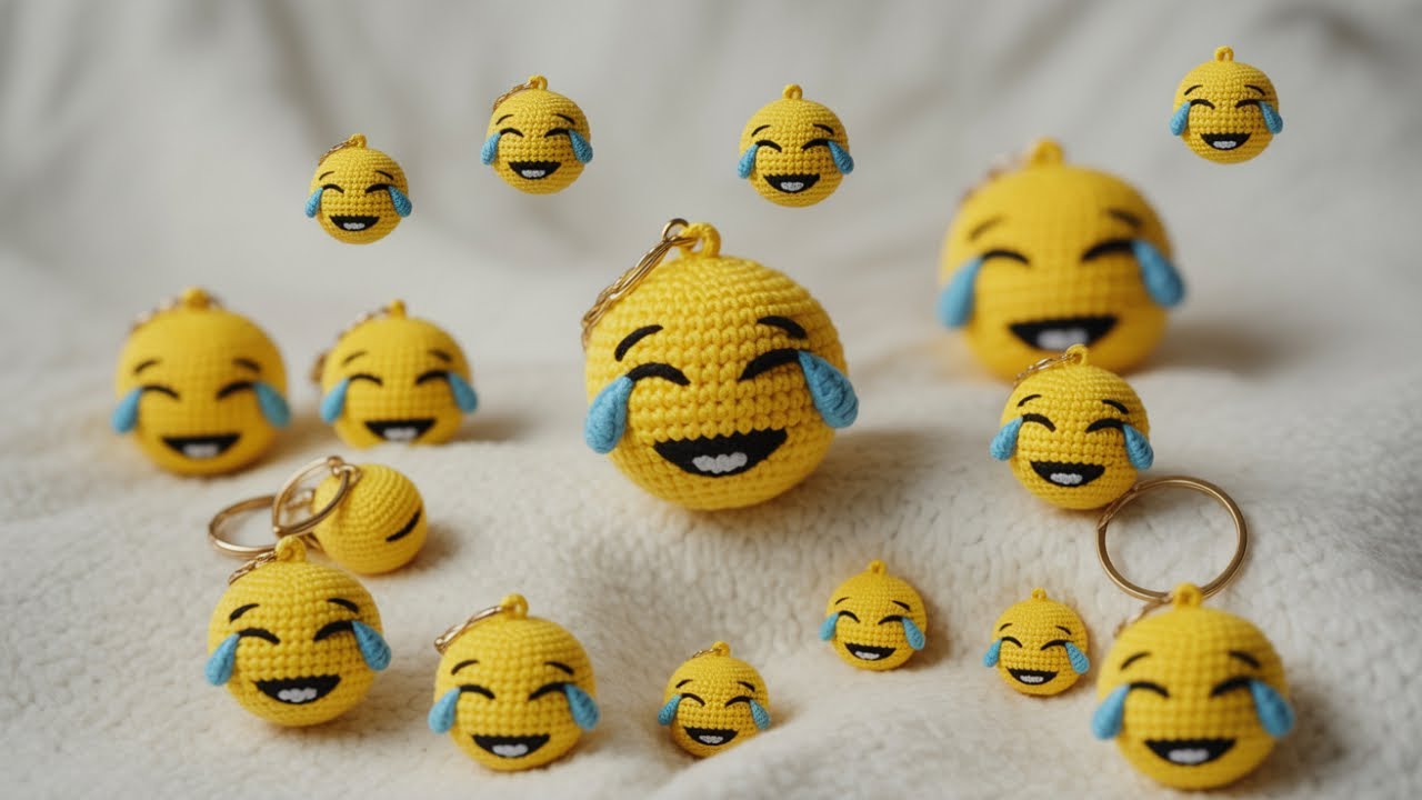 Amigurumi Emoji Anahtarlık Yapılışı! (KAHKAHA ATAN EMOJİ) 😂 Amigurumi Emoji Making