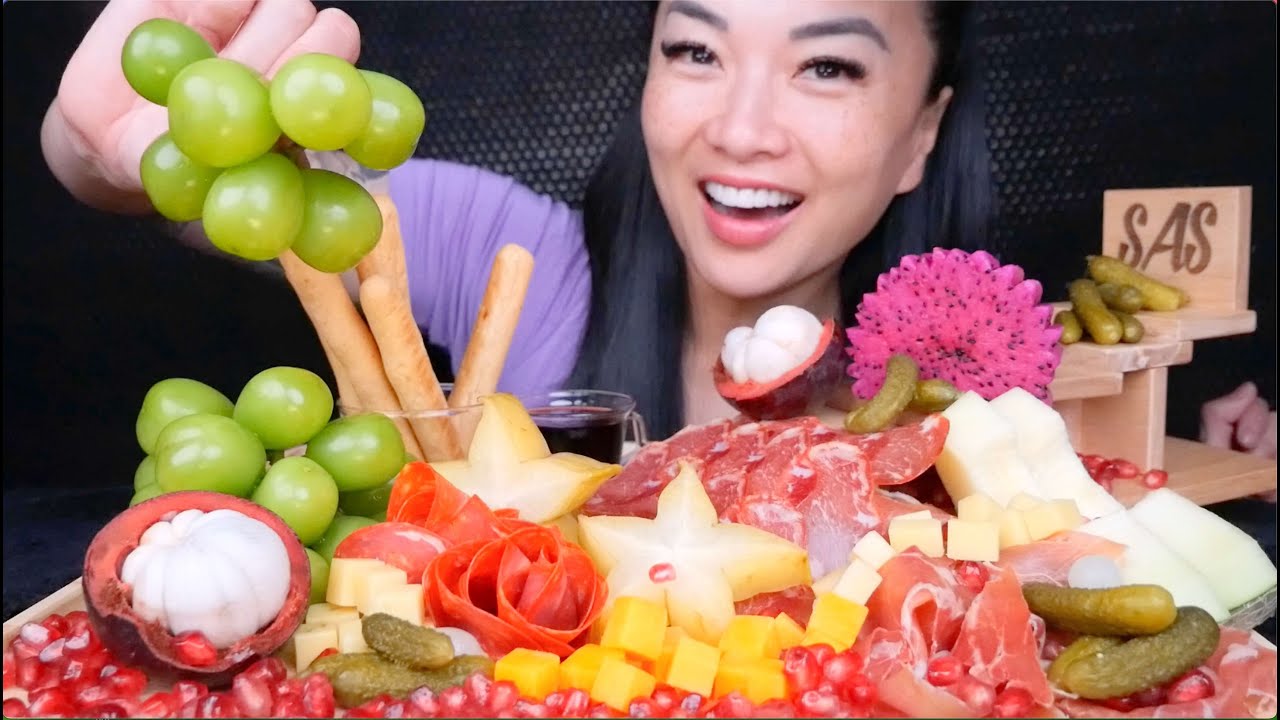 CHARCUTERIE BOARD (ASMR EATING SOUNDS) LIGHT WHISPERS | SAS-ASMR