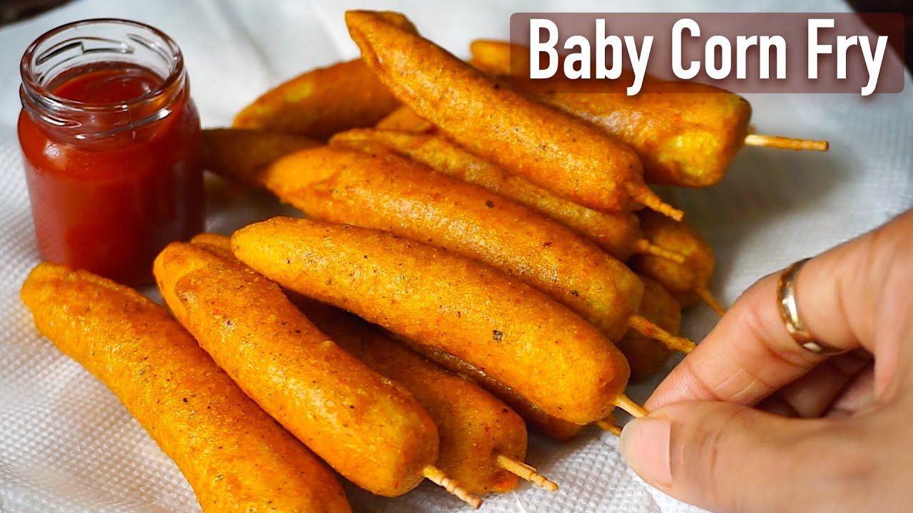 Baby corn fry | crispy baby corn | baby corn pakoda recipe | baby corn fritters | pakora recipe