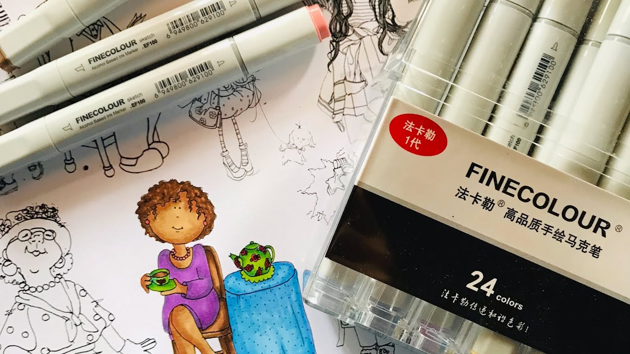 Unboxing finecolour marker set || Finecolour markers coloring
