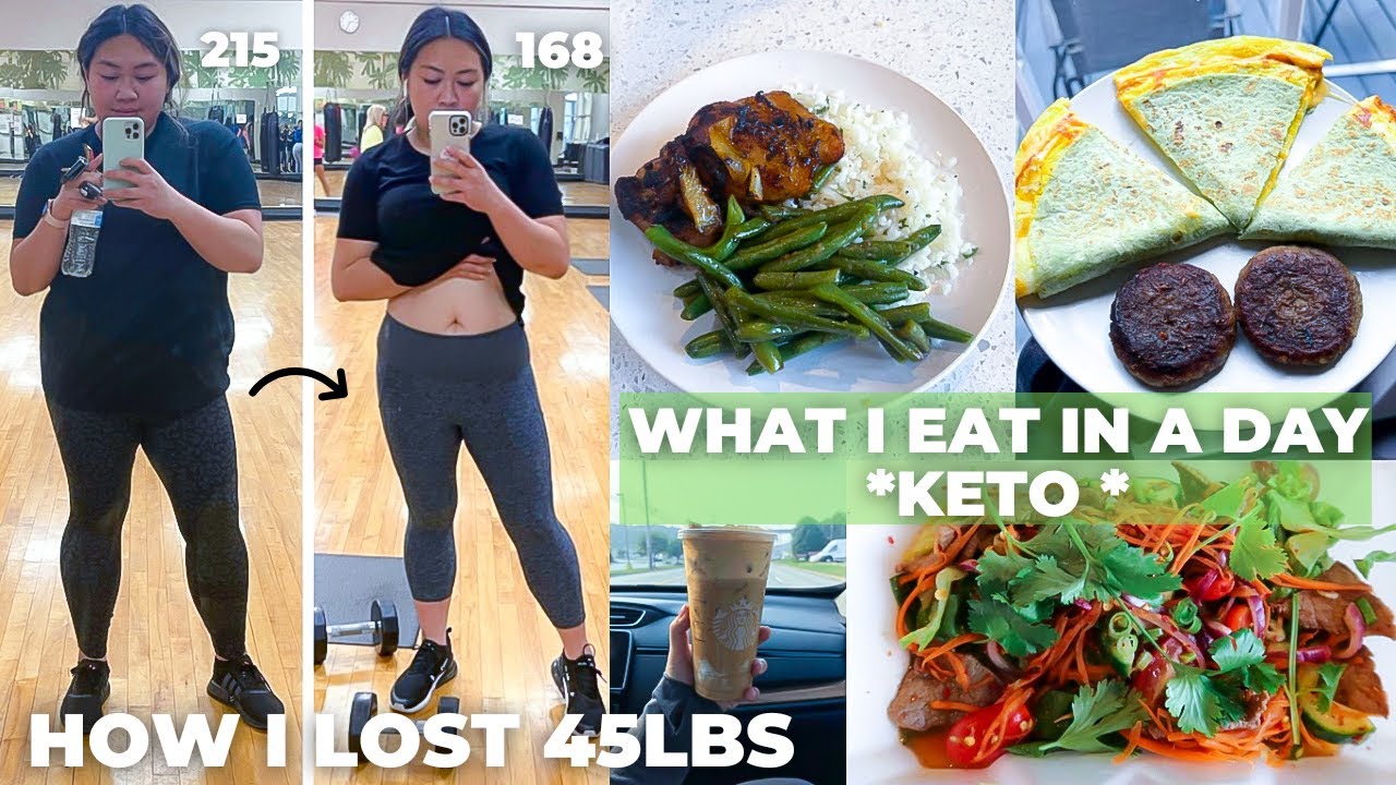 WHAT I EAT IN A DAY *KETO* + HOW I LOST 45 LBS | 30g Net carbs a day + Simple low carb meals!