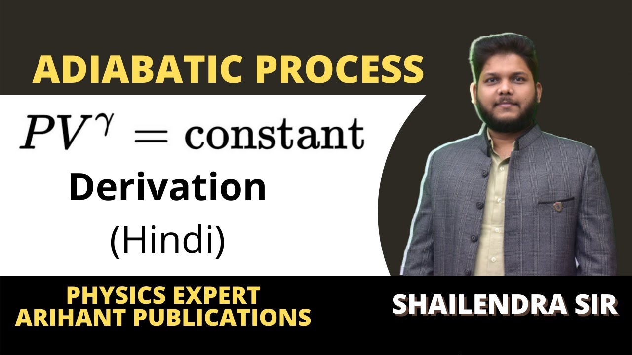 🔵 Equation of Adiabatic Process 🔥  Derivation in Hindi