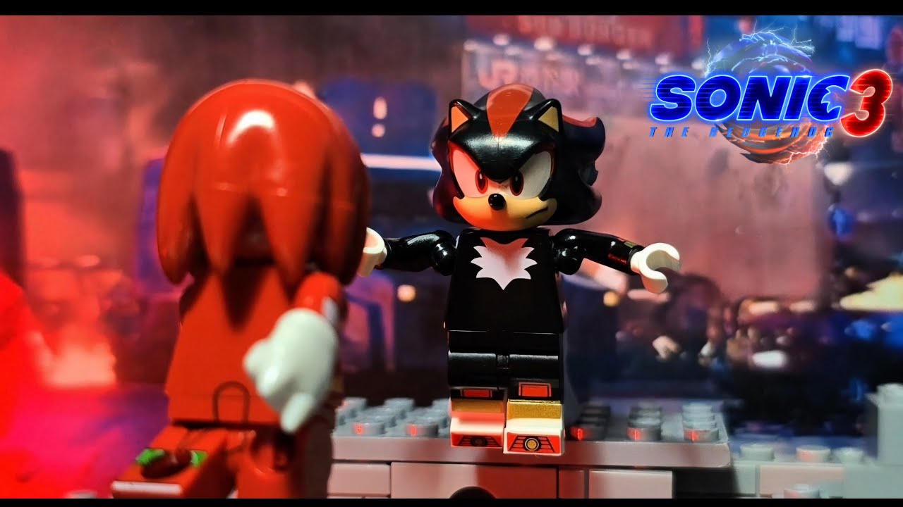 Team Sonic Vs Shadow in Tokyo | Sonic 3 Movie Scene in LEGO