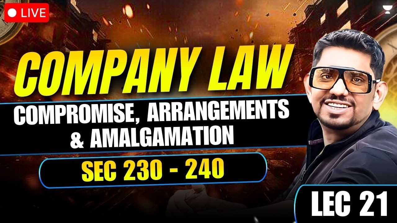 COMPANY LAW NEW BATCH | COMPROMISE ARRANGEMENTS | CS EXE JUNE & DEC 26 | CS AMIT VOHRA | UNACADEMY