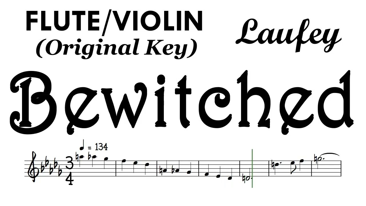 Bewitched Laufey Flute Violin   Original Key Sheet Music Backing Track Partitura