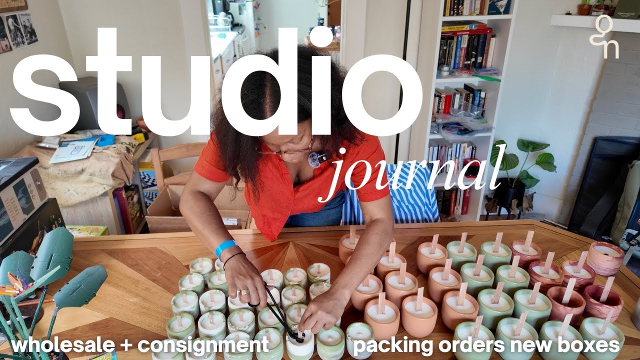 Studio Vlog: wholesale, consignment, making concrete candles, packing orders, market prepping + chat