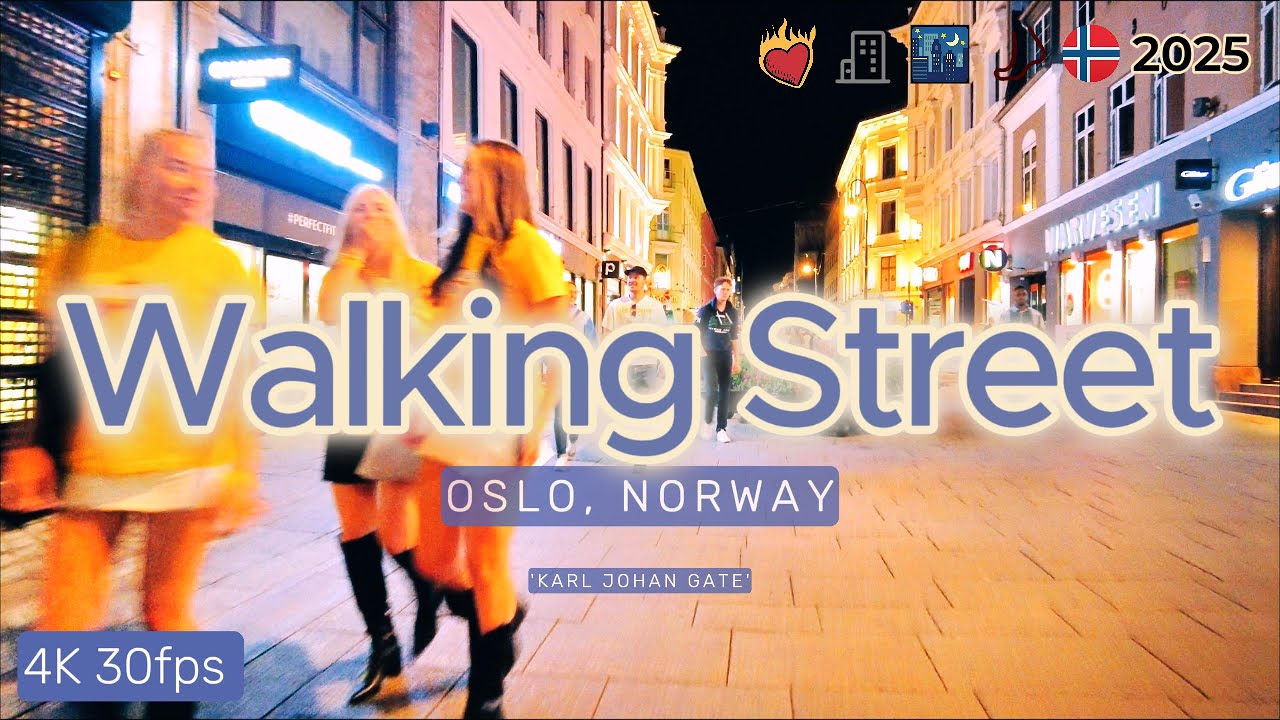 🏙️🚶Oslo, Norway | Walking Street | Karl Johan Gate | City Walk | 4K 30fps | August 2025