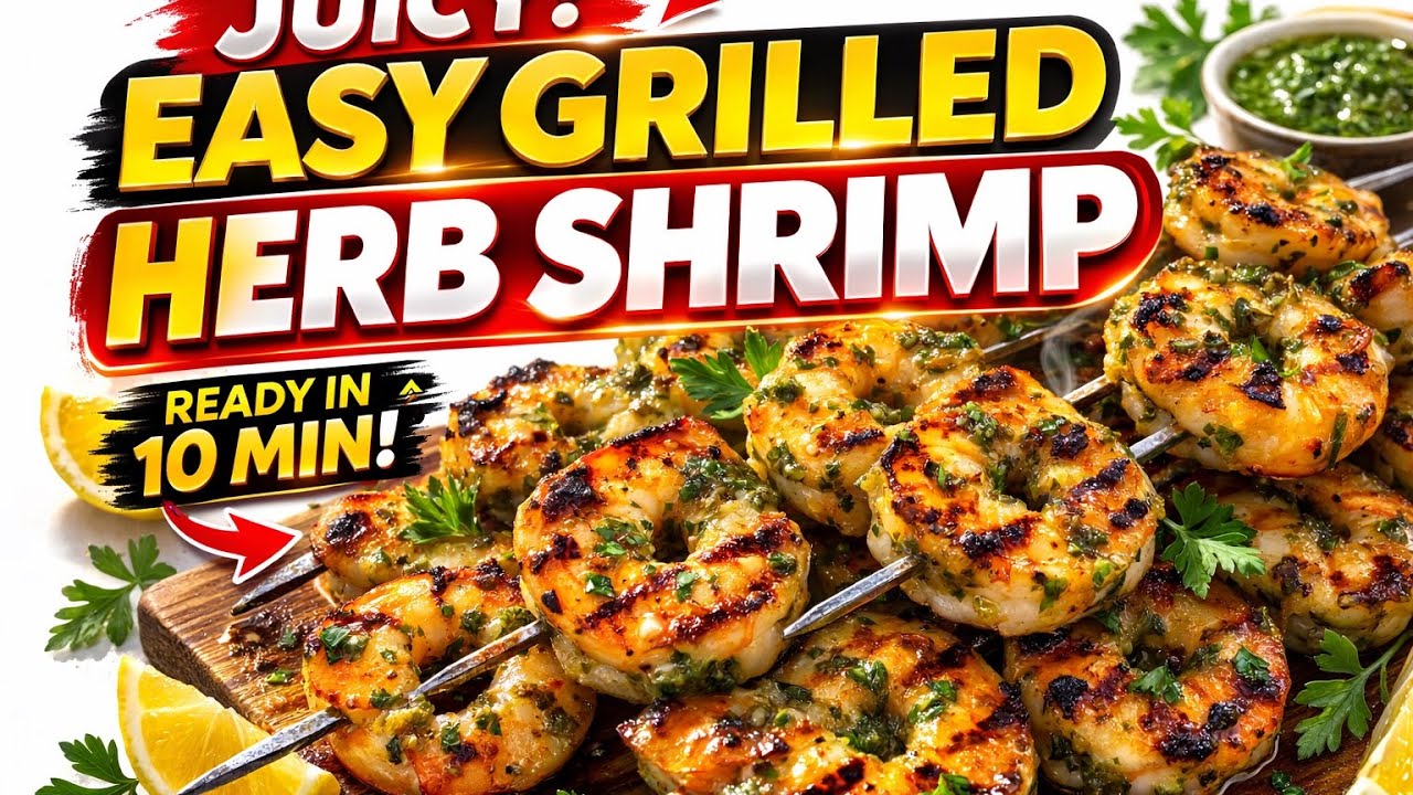 Juicy Grilled Herb Shrimp 🍤 | Easy 10-Minute Recipe!