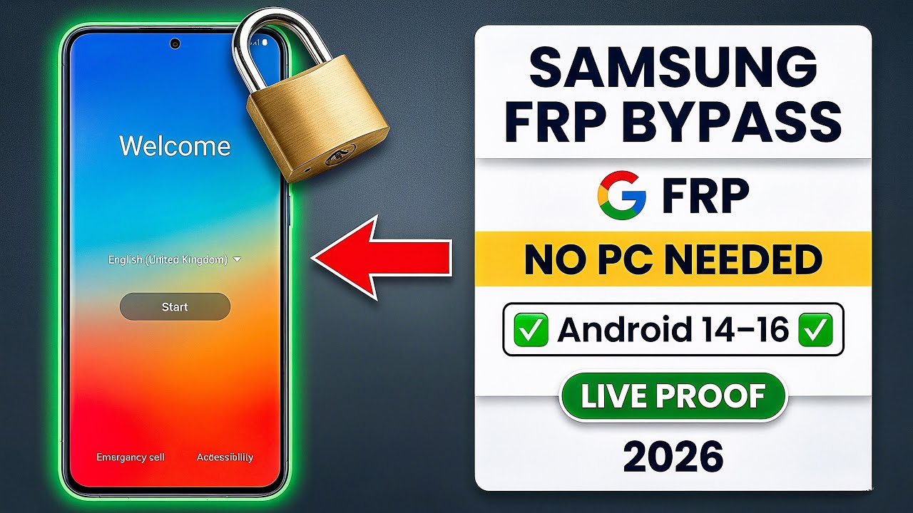 Samsung FRP Bypass 2026 (NEW Update) 🚀 No PC | Android 14&ndash;16