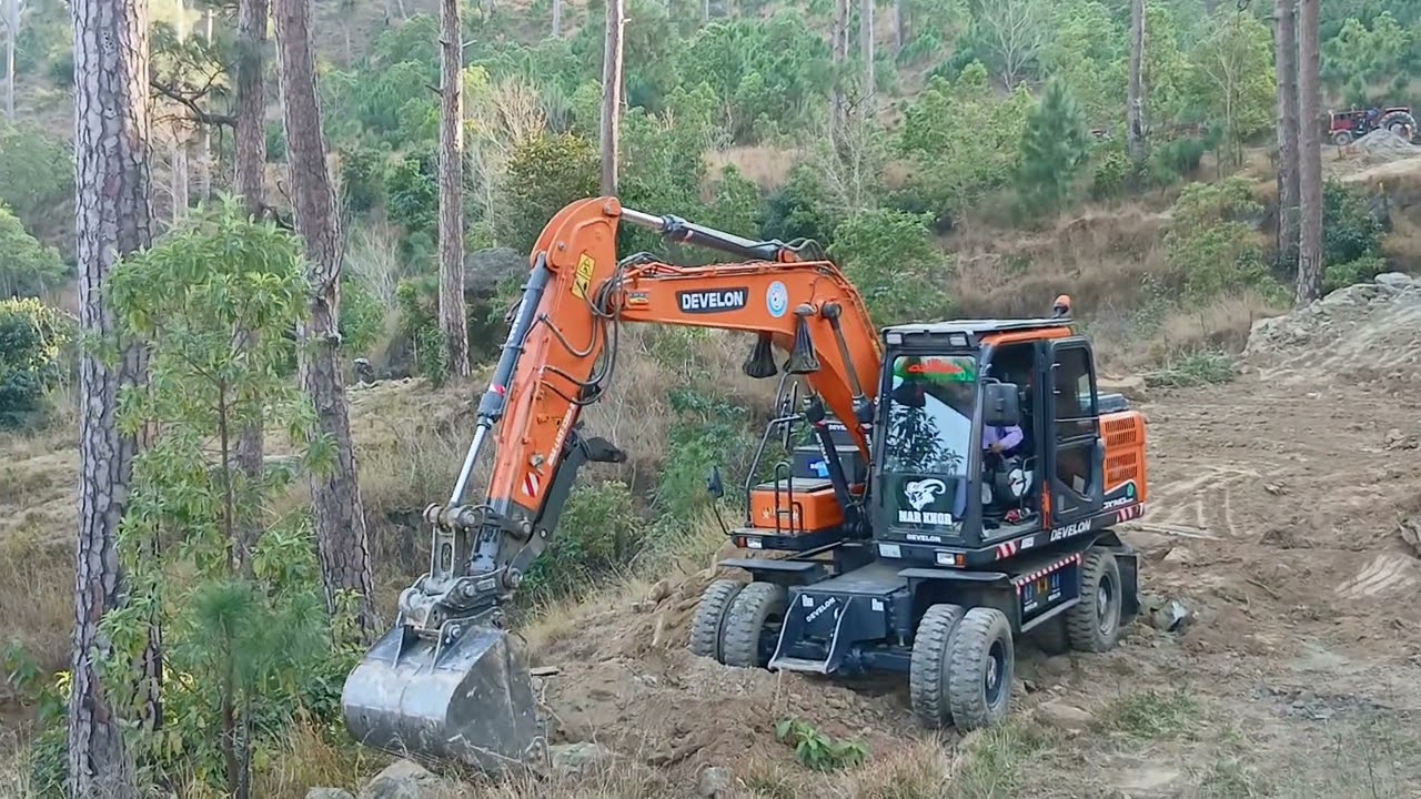 Excavator is digging and making road oprator skills #automobile #excavator 