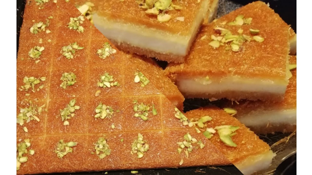 طريقة كنافه أم النارين كنافه بالقشطه